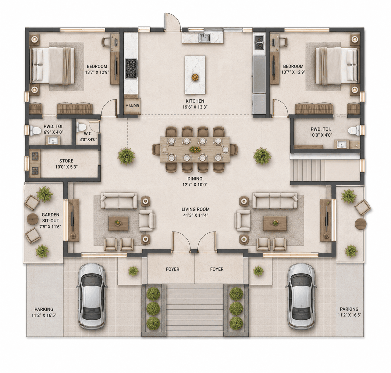 Villa floor plan — ground floor